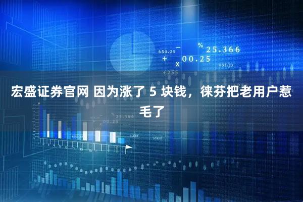 宏盛证券官网 因为涨了 5 块钱,徕芬把老用户惹毛了